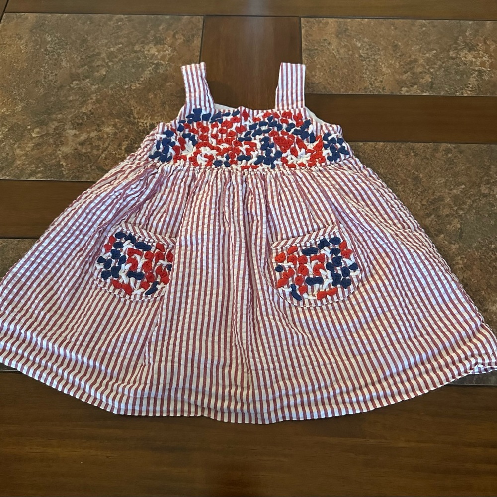 Cecil and Lou red, white & blue Summer Dress Size 18 Months. Fully lined. - Picture 5 of 6